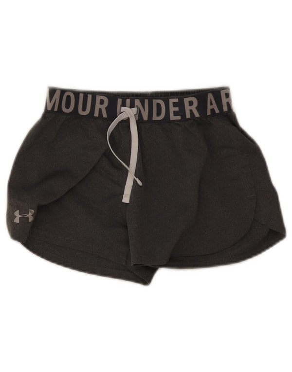 Under Armour Heat Gear Graphic Sportshorts für Mädchen, 9–10 Jahre, Mittelgrau