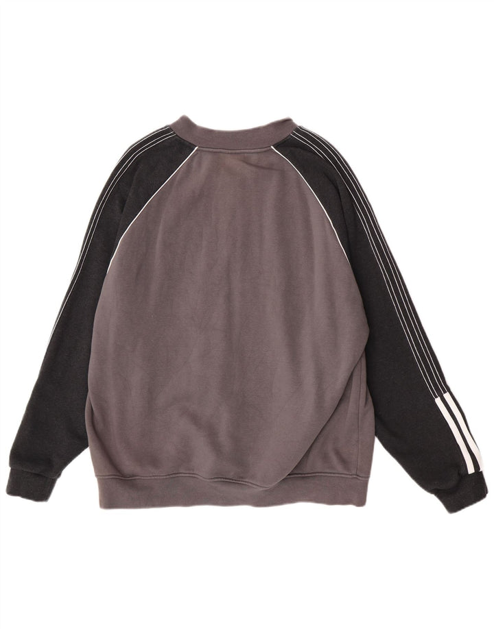 Adidas Herren-Trainingsanzug-Top-Jacke, große graue Colourblock-Baumwolle