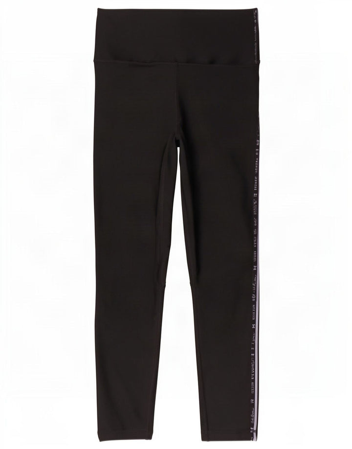 Under Armour Damen Heat Gear Graphic Leggings UK 10 Small Schwarz Polyester