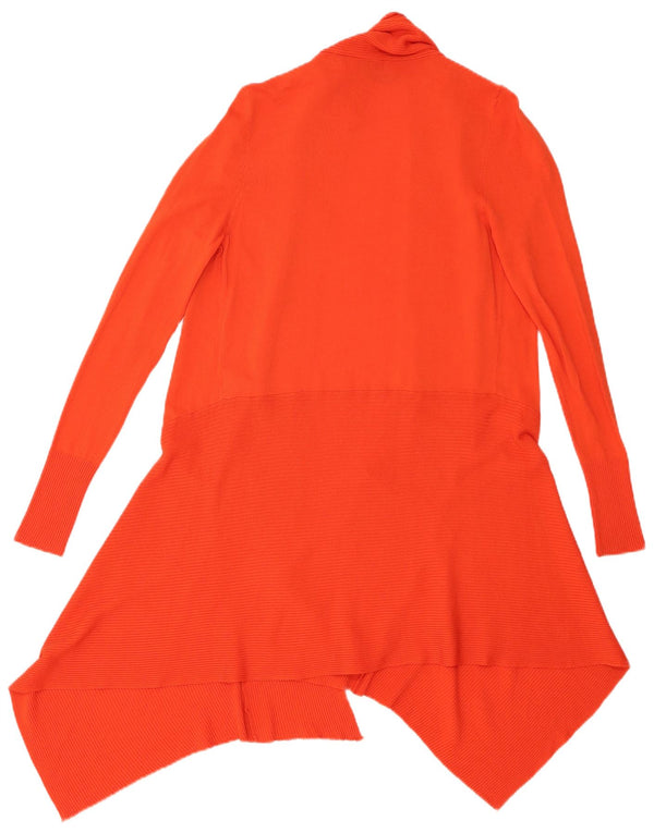 Zara Damen Longline Asymmetrischer Cardigan Pullover UK 10 Small Orange Viskose