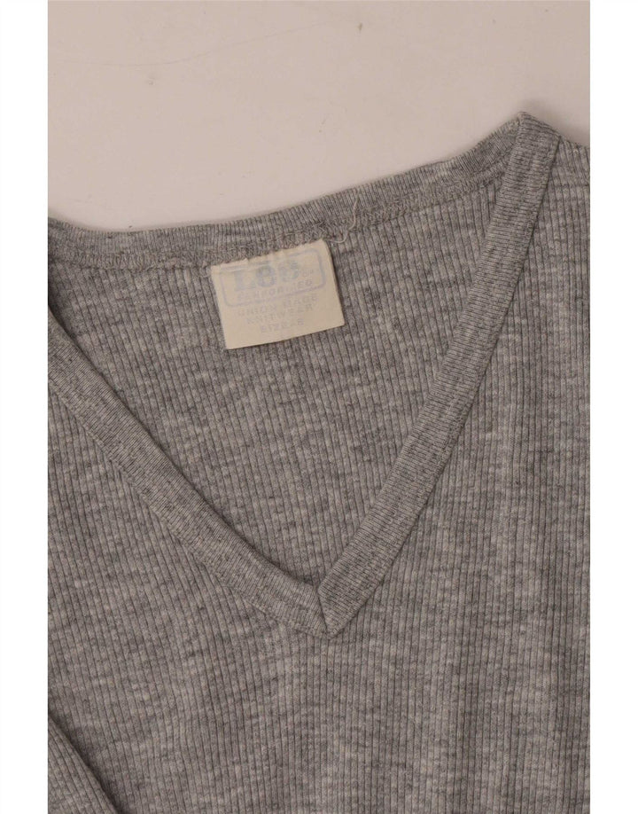 Lee Damen T-Shirt Top UK 8 Small Grau Baumwolle