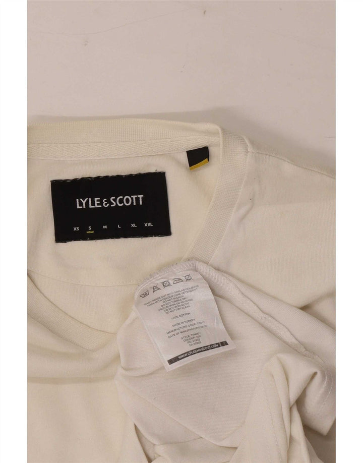 Lyle & Scott Herren T-Shirt Top Small aus weißer Baumwolle