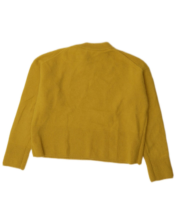 Massimo Dutti Damen Übergroßer Pullover mit Rundhalsausschnitt UK 6 XS Gelbe Wolle