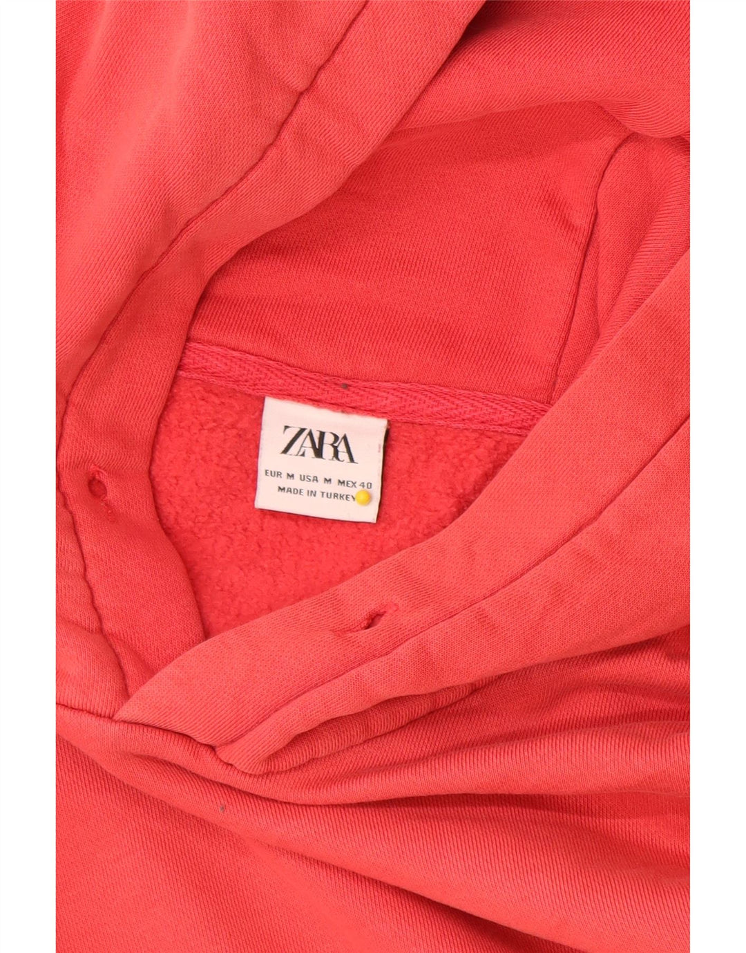 Zara Herren Kapuzenpullover aus mittelroter Baumwolle