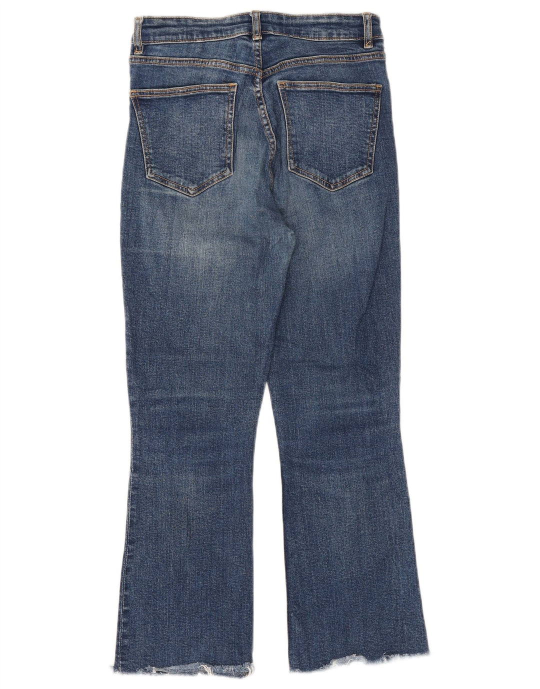 Zara Damen Crop Bootcut Jeans EU 38 Small W28 L25 Blau