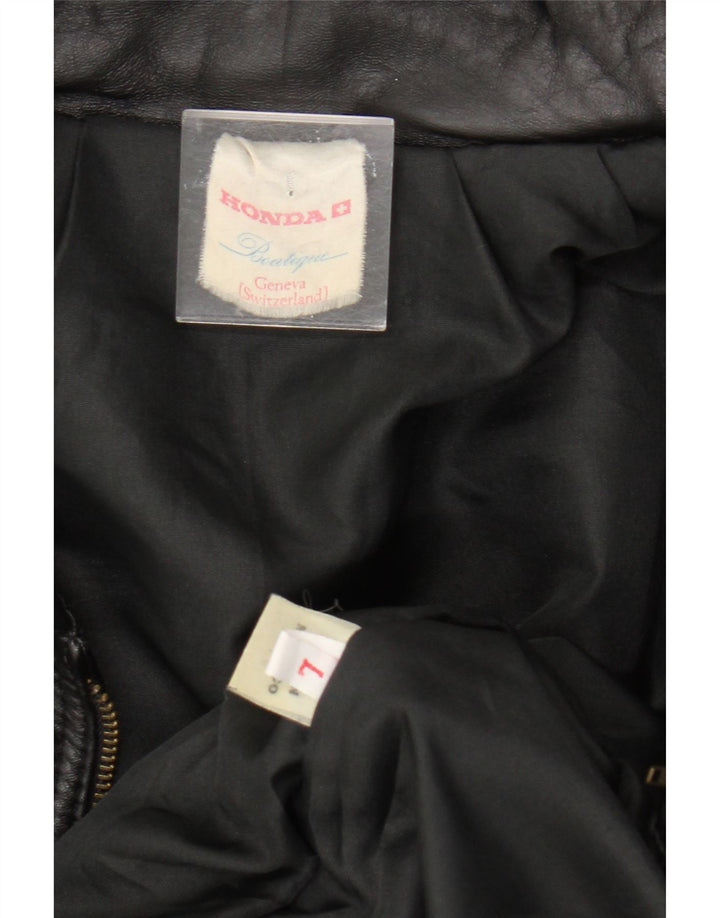 HONDA Herren Lederjacke UK 40 Großes schwarzes Leder