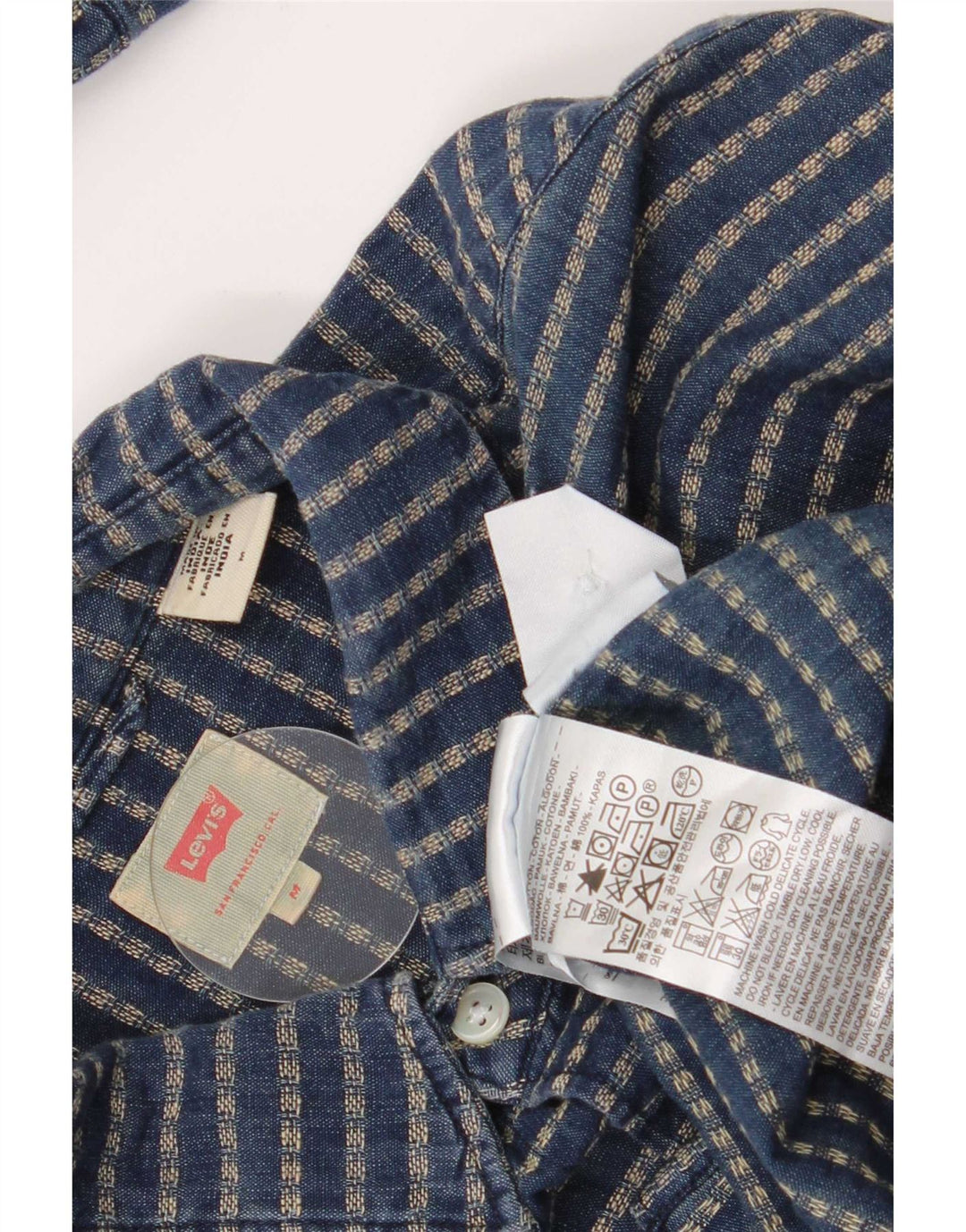 Levi's Herrenhemd aus mittelblauer, gestreifter Baumwolle