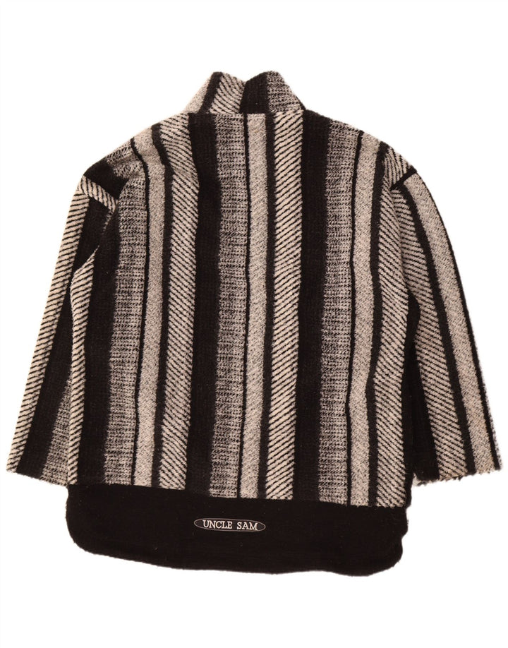 Uncle Sam Herren-Pullover mit Reißverschluss am Hals, XL, schwarz gestreift, Polyester