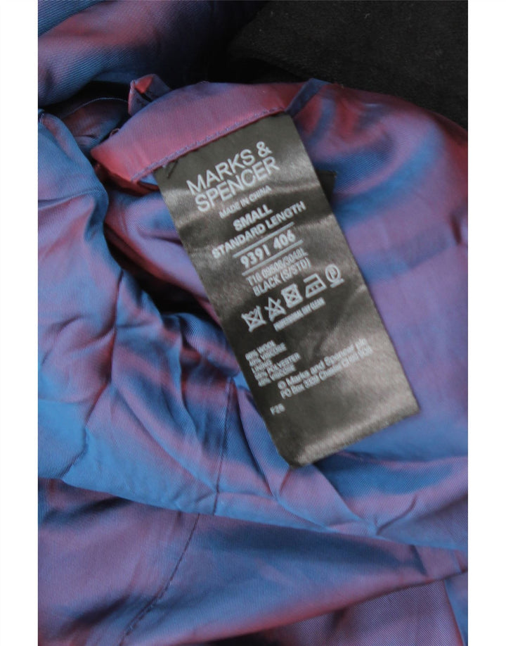 Marks & Spencer Herren Autograph Pea Coat UK 36 Small Schwarze Wolle