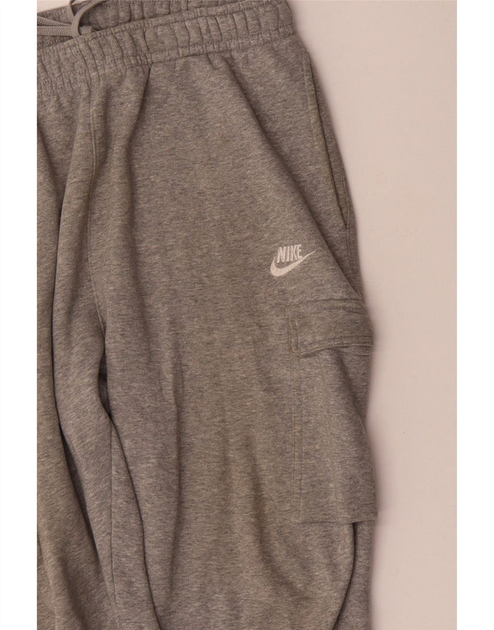 NIKE Mens Crop Cargo Tracksuit Trousers Joggers Medium Grey Flecked Cotton
