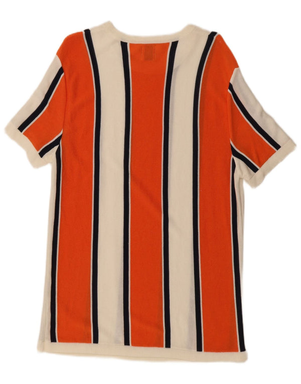 Zara Damen Basic Kleid UK 18 XL Weiß gestreifte Viskose