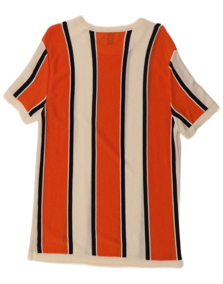 Zara Damen Basic Kleid UK 18 XL Weiß gestreifte Viskose