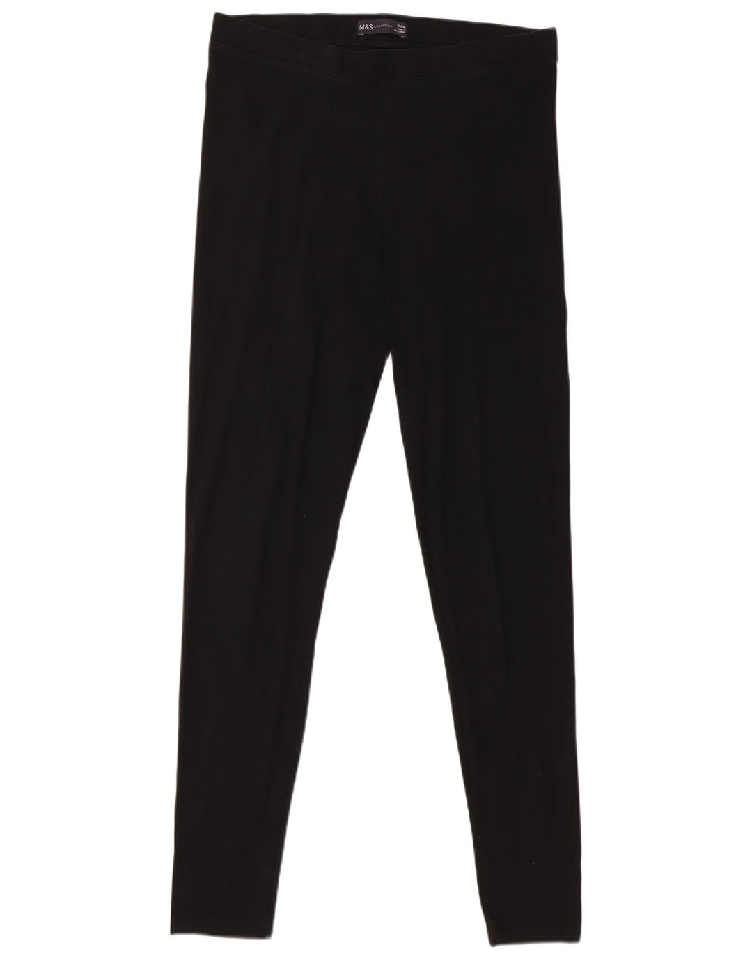 Marks & Spencer Damen Leggings UK 12 Mittelschwarze Baumwolle