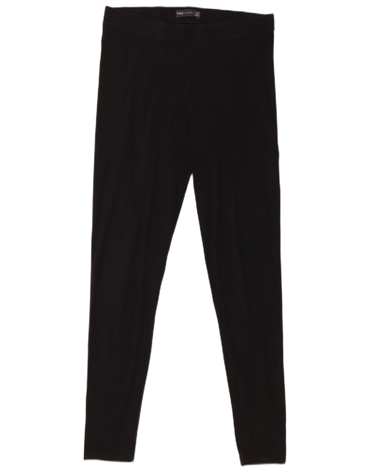 Marks & Spencer Damen Leggings UK 12 Mittelschwarze Baumwolle