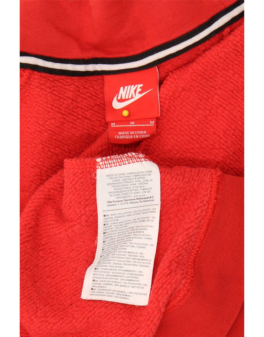 Nike Damen Kapuzenpullover UK 14 Mittelrote Baumwolle