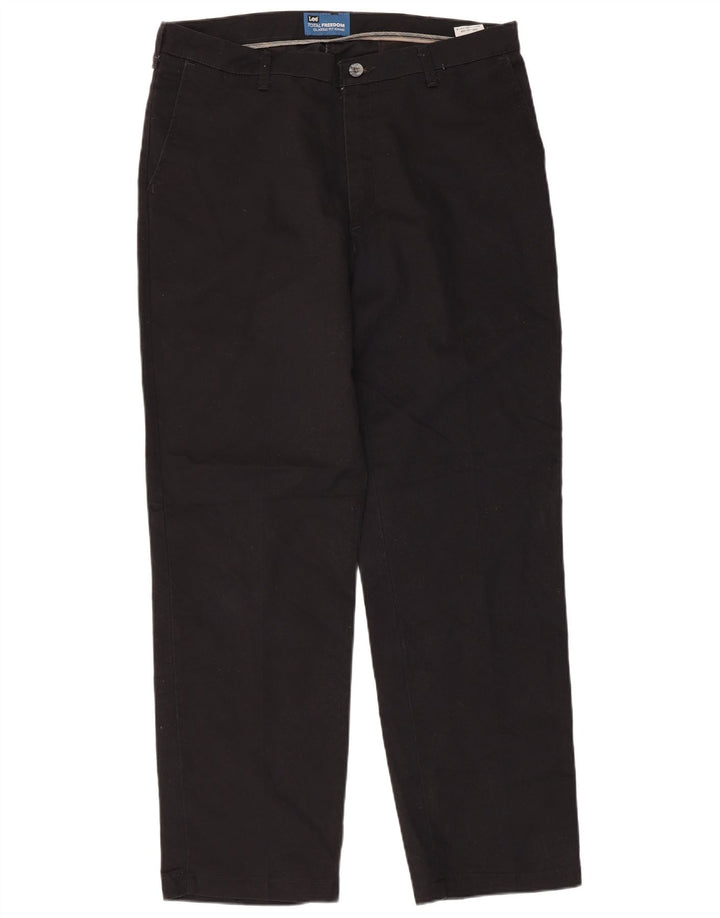 LEE Herren Total Freedom Classic Fit Straight Chino Hose W36 L32 Schwarz