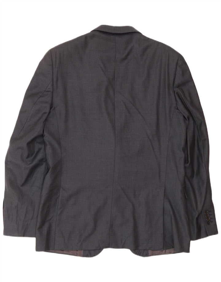 MASSIMO DUTTI Herren-Blazerjacke mit 2 Knöpfen, EU 52, große marineblaue Wolle