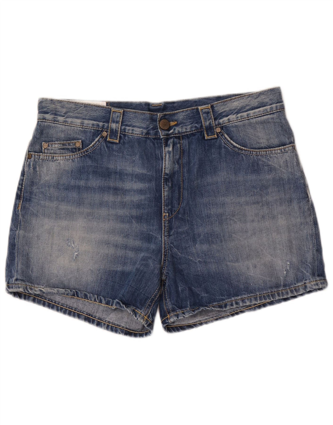 Dondup Damen-Jeansshorts mit hoher Taille, W29, mittelblaue Baumwolle