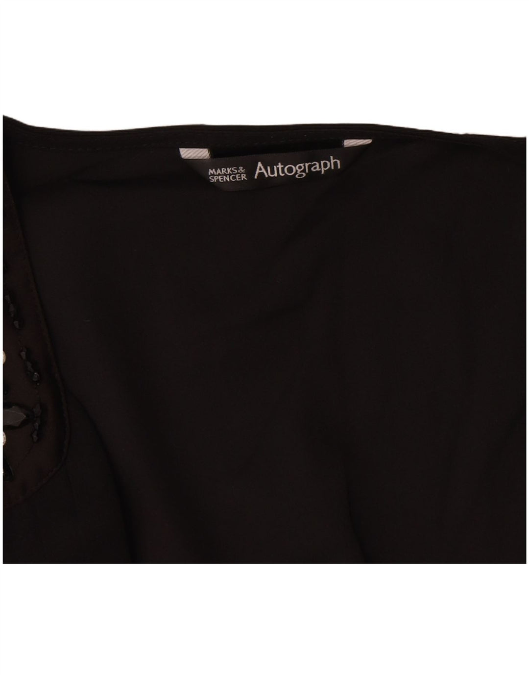 Marks & Spencer Damen Autograph Ärmelloses Blusenoberteil UK 12 Medium Schwarz