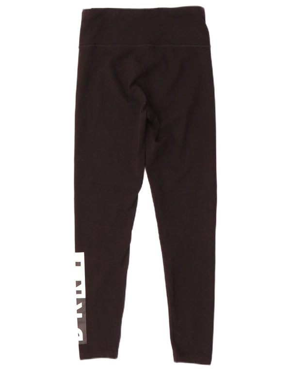 Dkny Womens Graphic Leggings UK 6 XS Schwarze Baumwolle