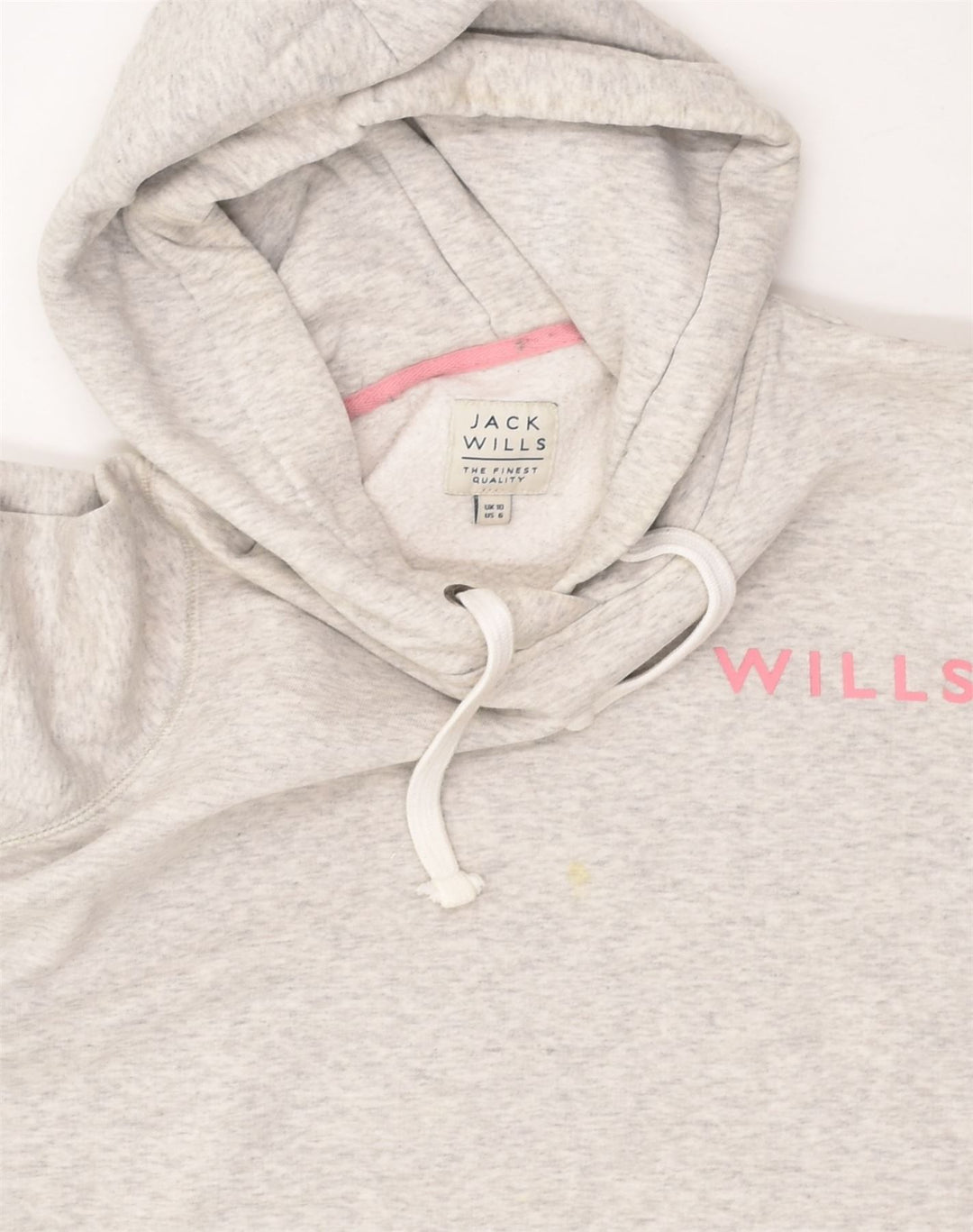 JACK WILLS Womens Hoodie Jumper UK 10 Small Grey Cotton | Vintage Jack Wills | Thrift | Second-Hand Jack Wills | Used Clothing | Messina Hembry 