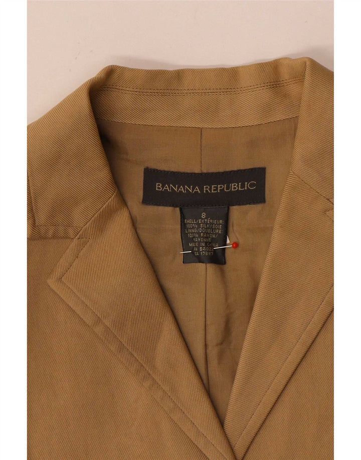 Banana Republic Damen-Blazer mit 3 Knöpfen, Gr. 8, Beige, Seide