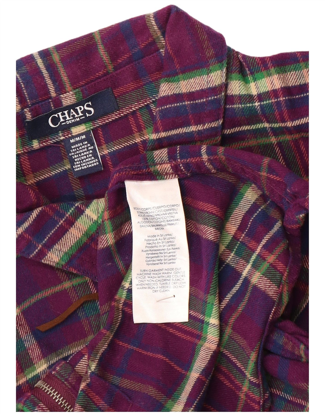 Chaps Damen-Flanellhemd, UK 14, mittelviolett, kariert, Baumwolle