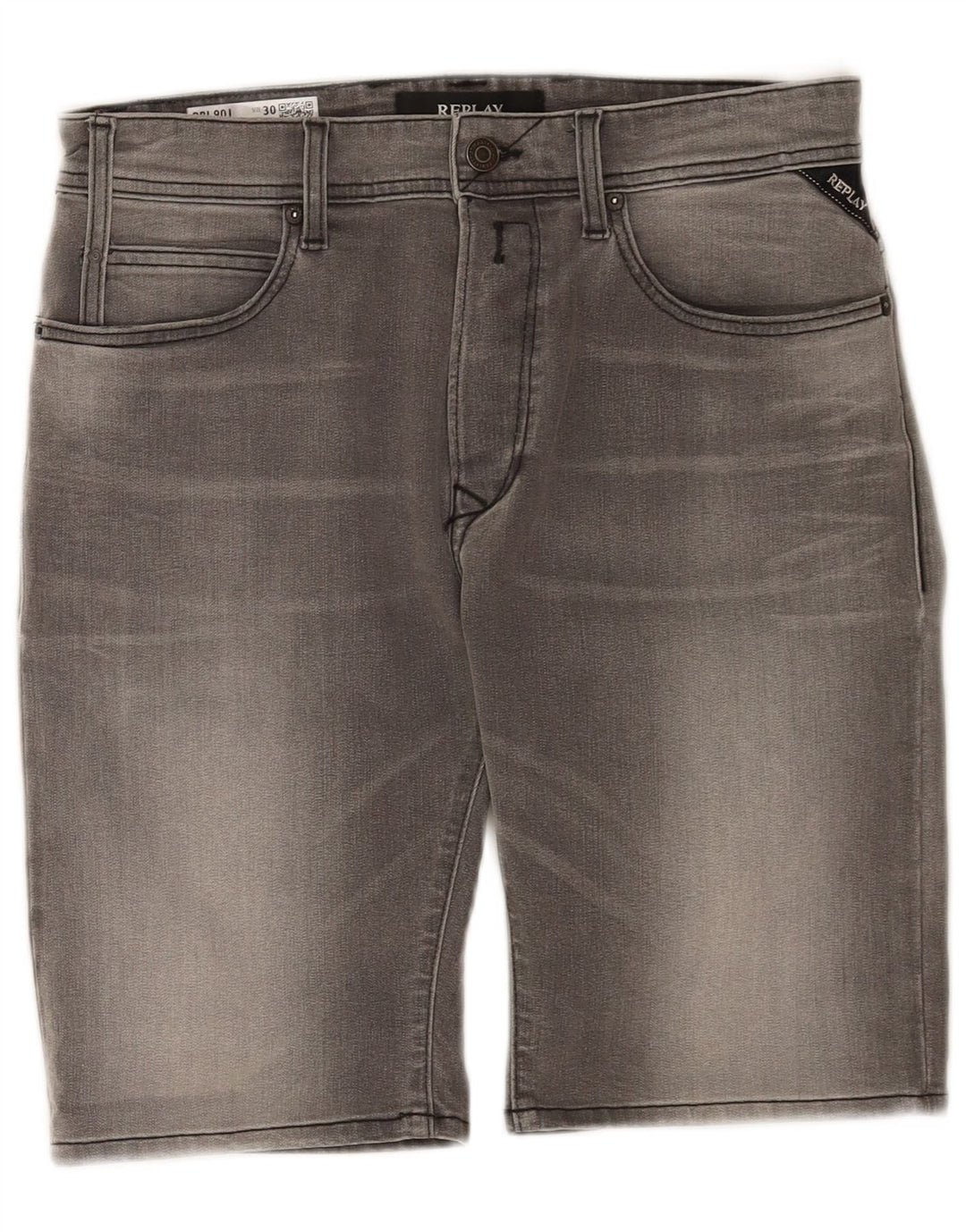 Replay Herren Larston Denim Shorts W30 mittelgraue Baumwolle