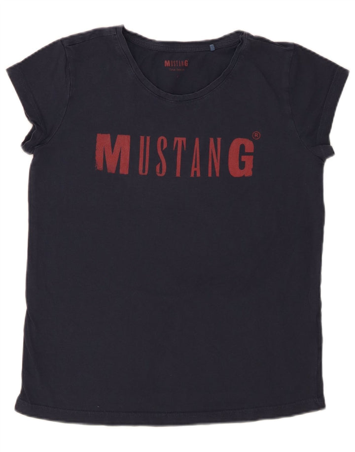 MUSTANG Grafik-T-Shirt für Damen, UK 10, Größe S, Marineblau, Baumwolle