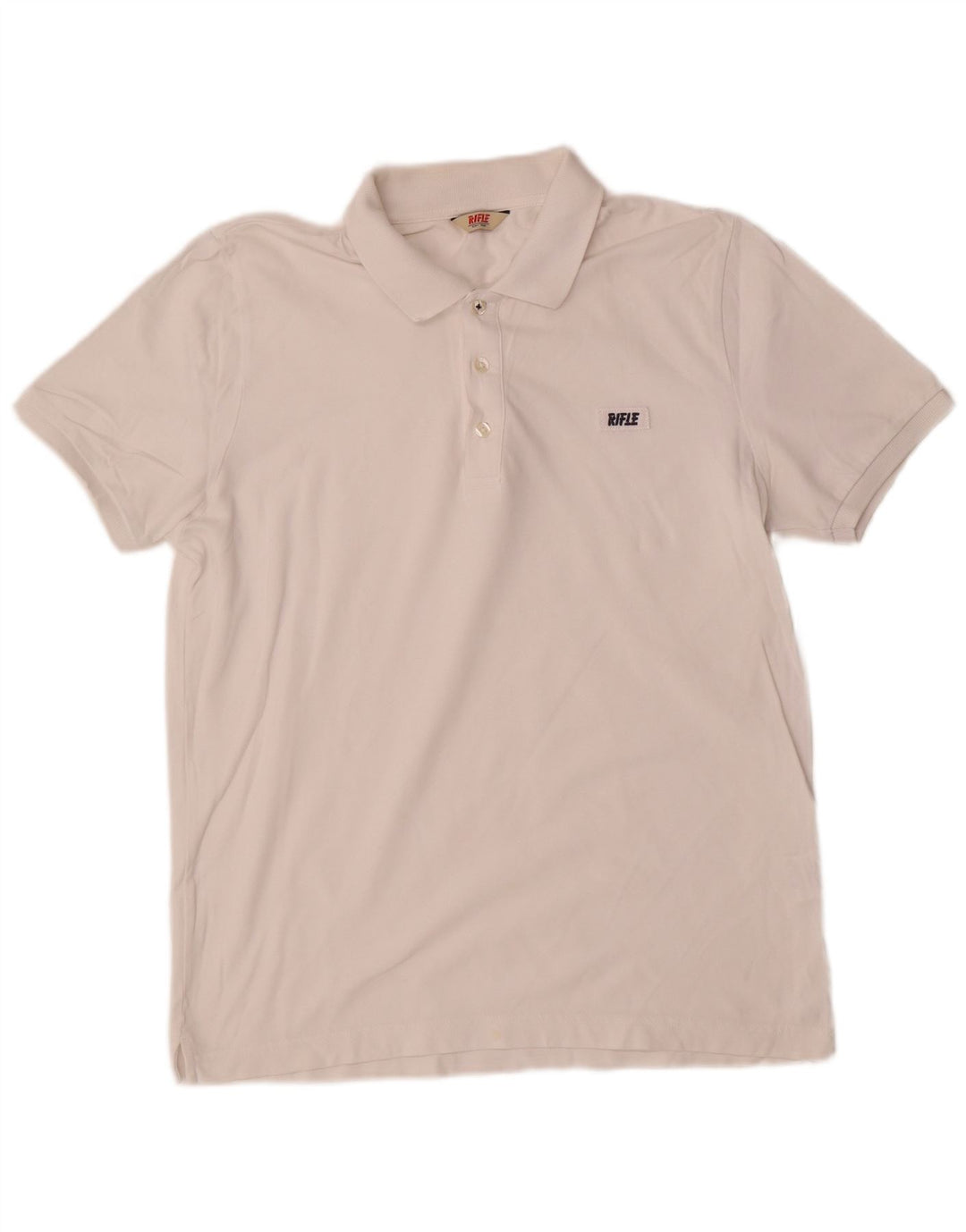 Rifle Herren-Poloshirt aus mittelweißer Baumwolle