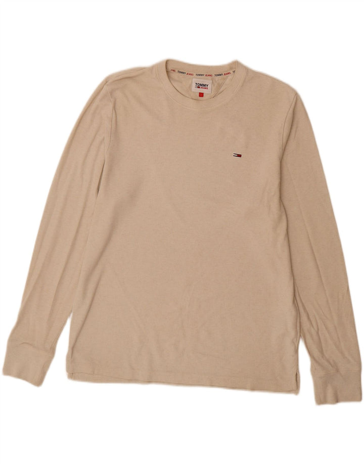 Tommy Hilfiger Herren-Top, langärmelig, groß, beige, Baumwolle