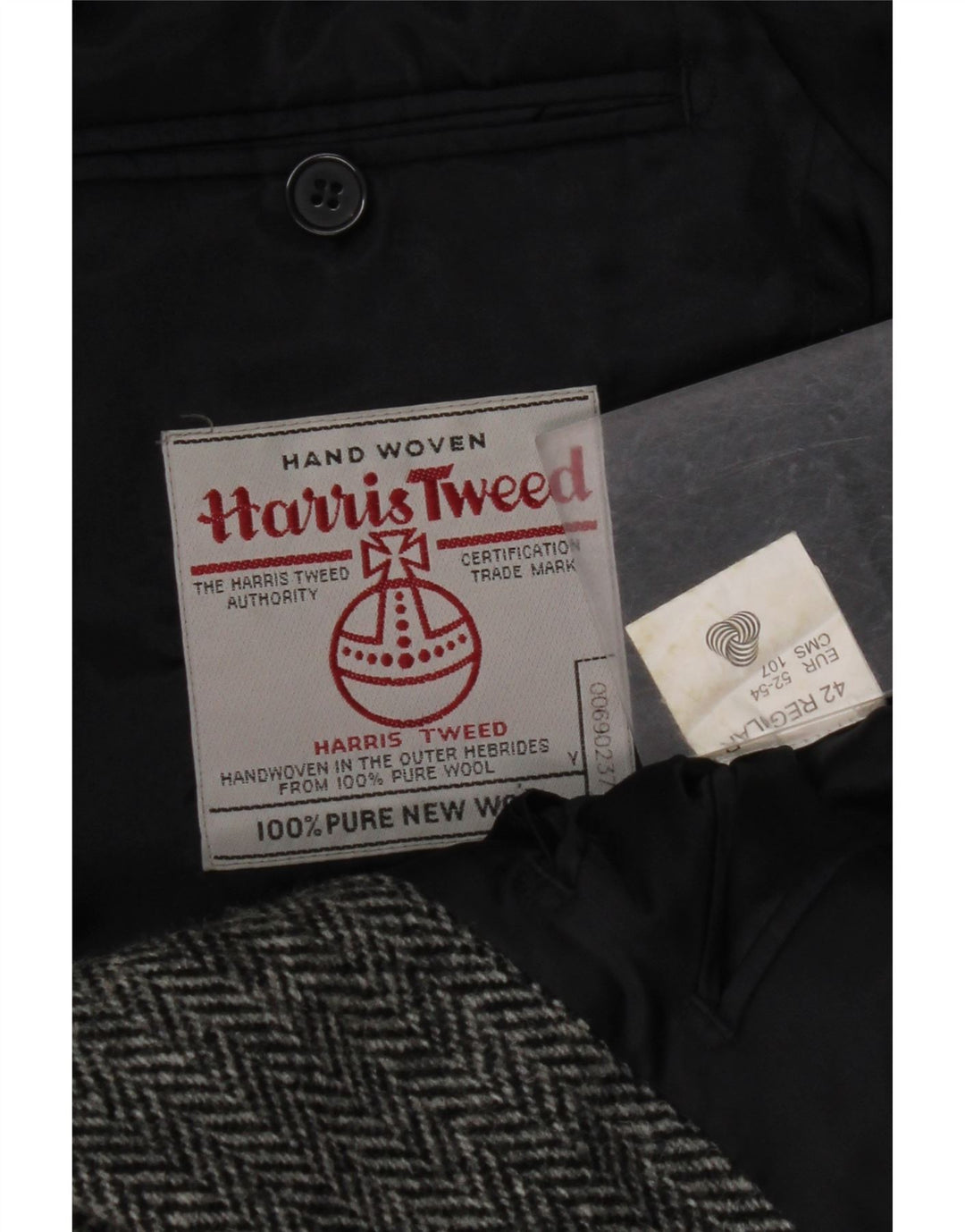 HARRIS TWEED Herren-Blazer, normal, Größe 42, groß, graues Fischgrätenmuster