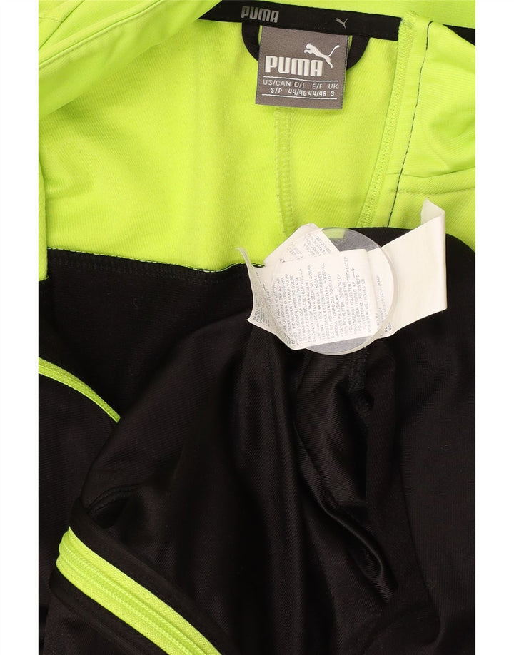 Puma Herren-Trainingsanzugoberteil mit Grafik, Größe S, Schwarz, Farbblock-Polyester