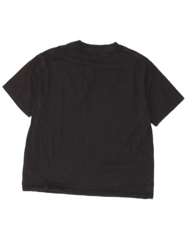 Jordan Womens Loose Fit T-Shirt Top UK 14 Mittelschwarze Baumwolle