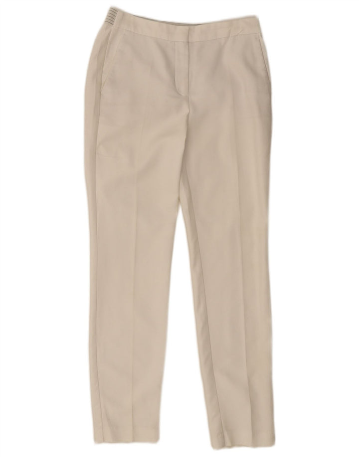ZARA Damen Slim Chino-Hose, Größe S, W26, L28, Weiß, Polyester