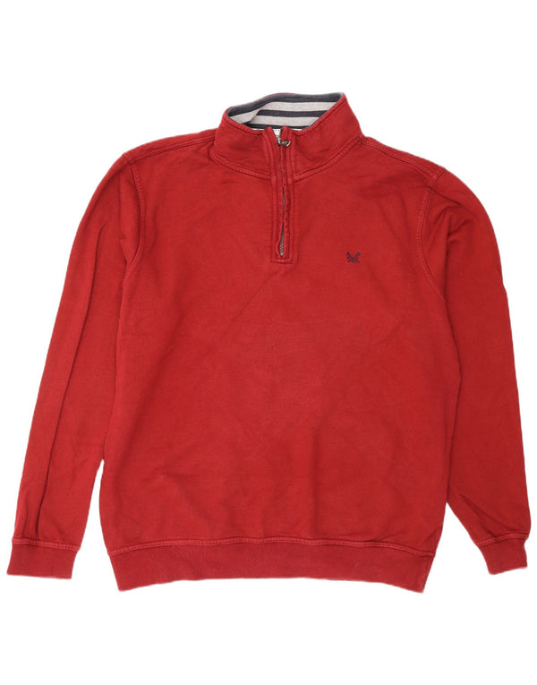 Crew Clothing Herren-Sweatshirt mit Reißverschluss, XL, rote Baumwolle