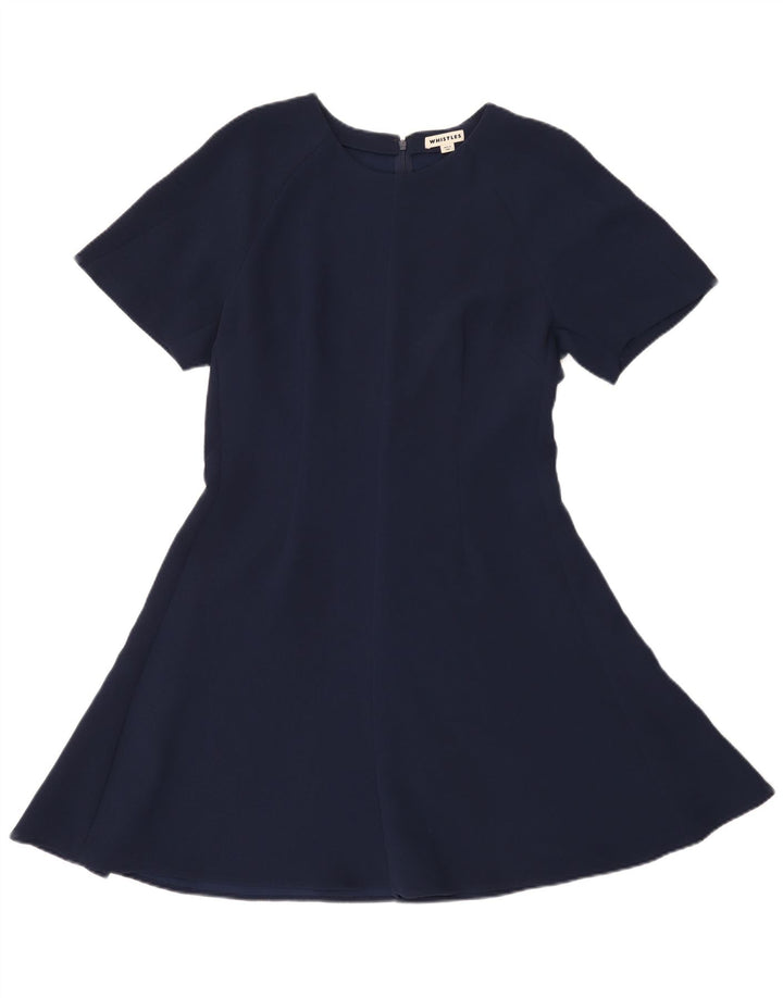 Whistle Damen-Kleid mit kurzen Ärmeln, A-Linie, Gr. 44, mittelmarineblau, Polyester