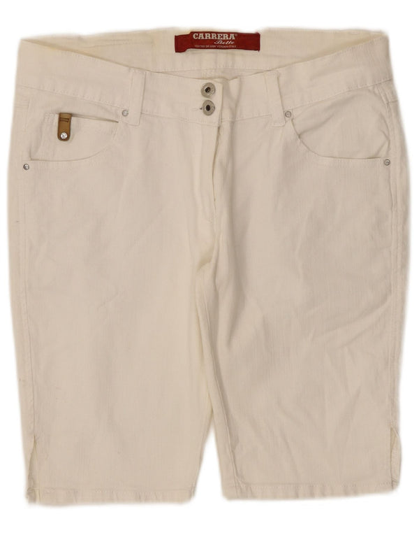 Carrera Womens Denim Shorts IT 46 Large W31 White Cotton