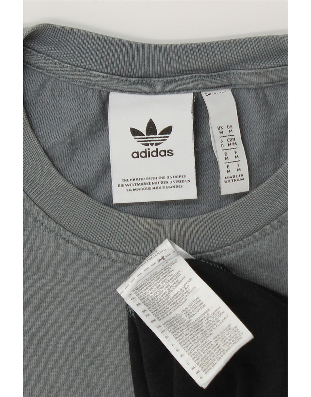 ADIDAS Herren Grafik-T-Shirt-Oberteil aus mittelschwarzer Colourblock-Baumwolle
