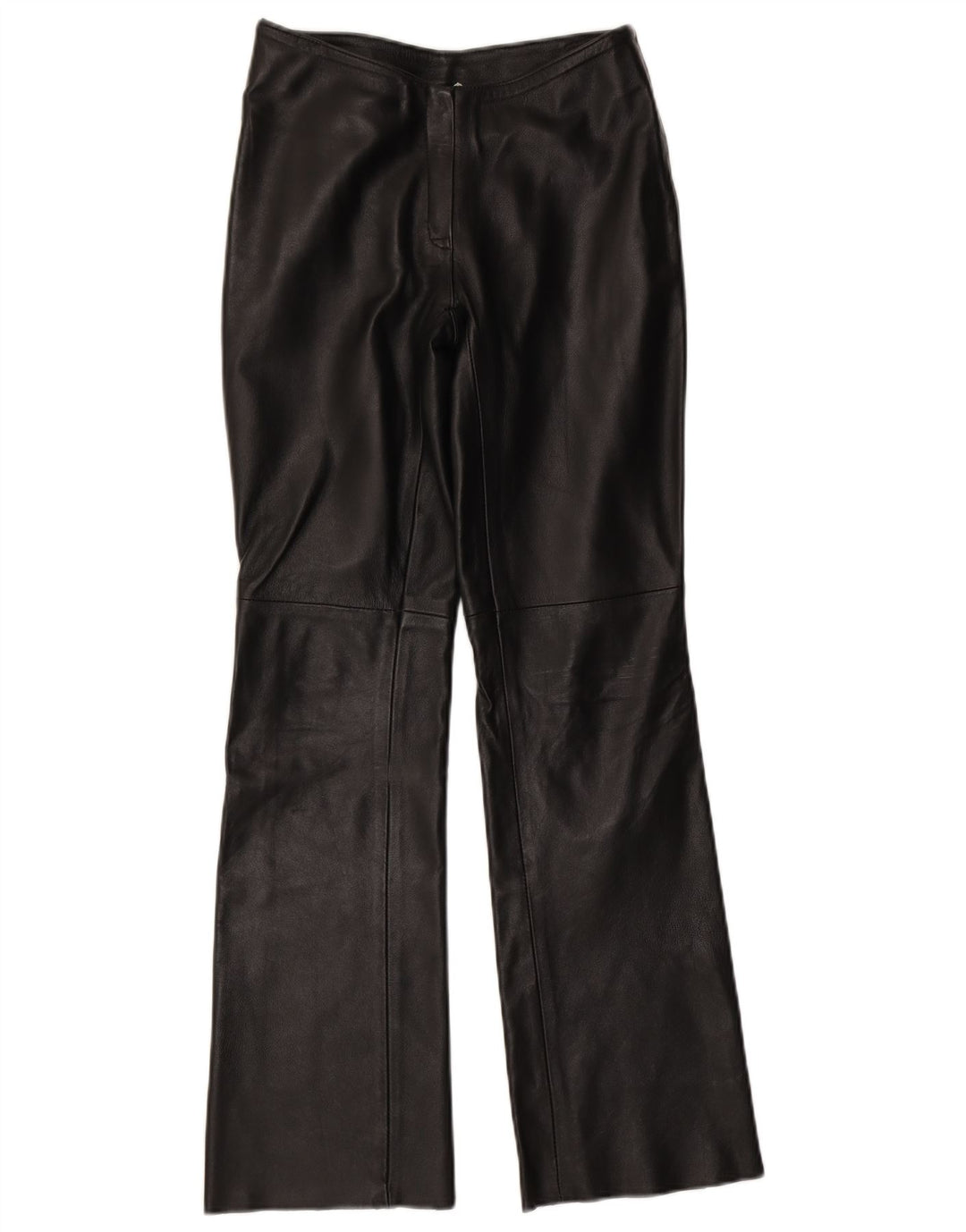 VINTAGE Damen Lederhose UK 10 Small W27 L31 Schwarz