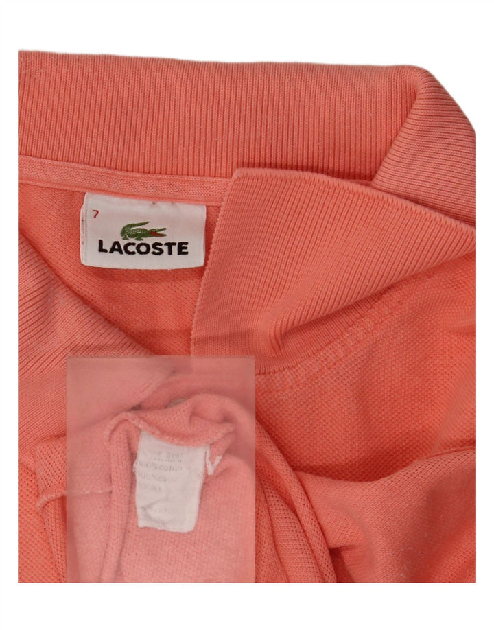 Lacoste Herren Poloshirt Größe 7 2XL Rosa Baumwolle