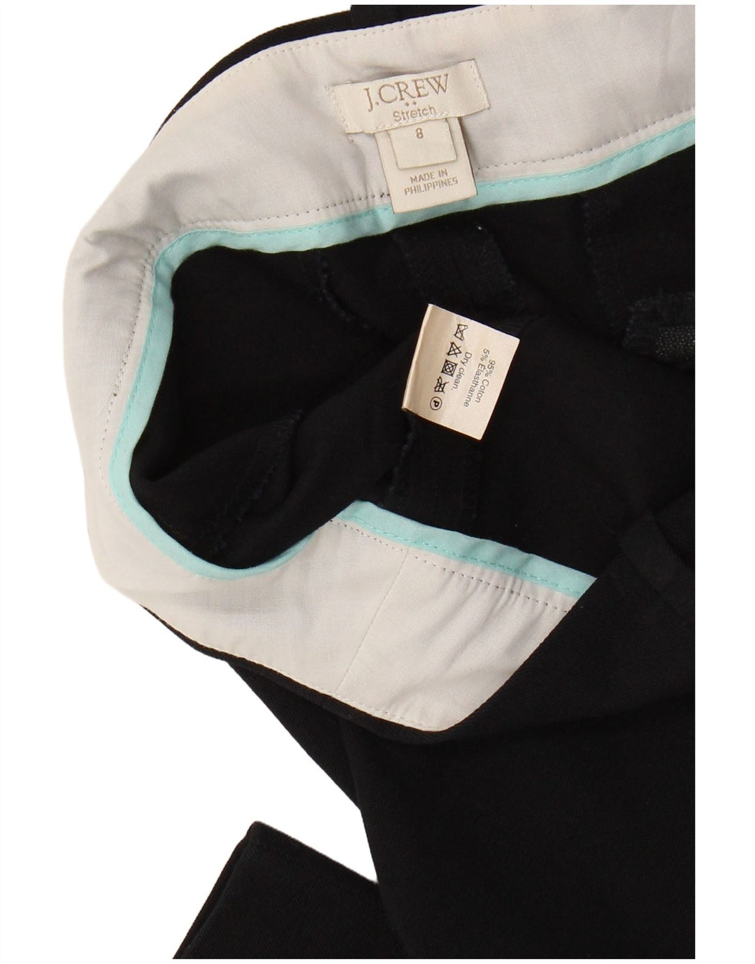 J. CREW Damen Stretch Slim Cropped Hose US 8 Medium W30 L26 Schwarz