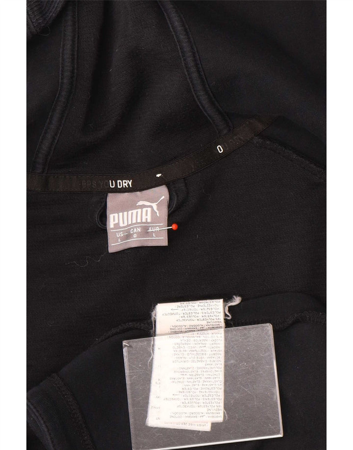 Puma Herren-Kapuzenpullover mit Reißverschluss, groß, aus schwarzem Polyester