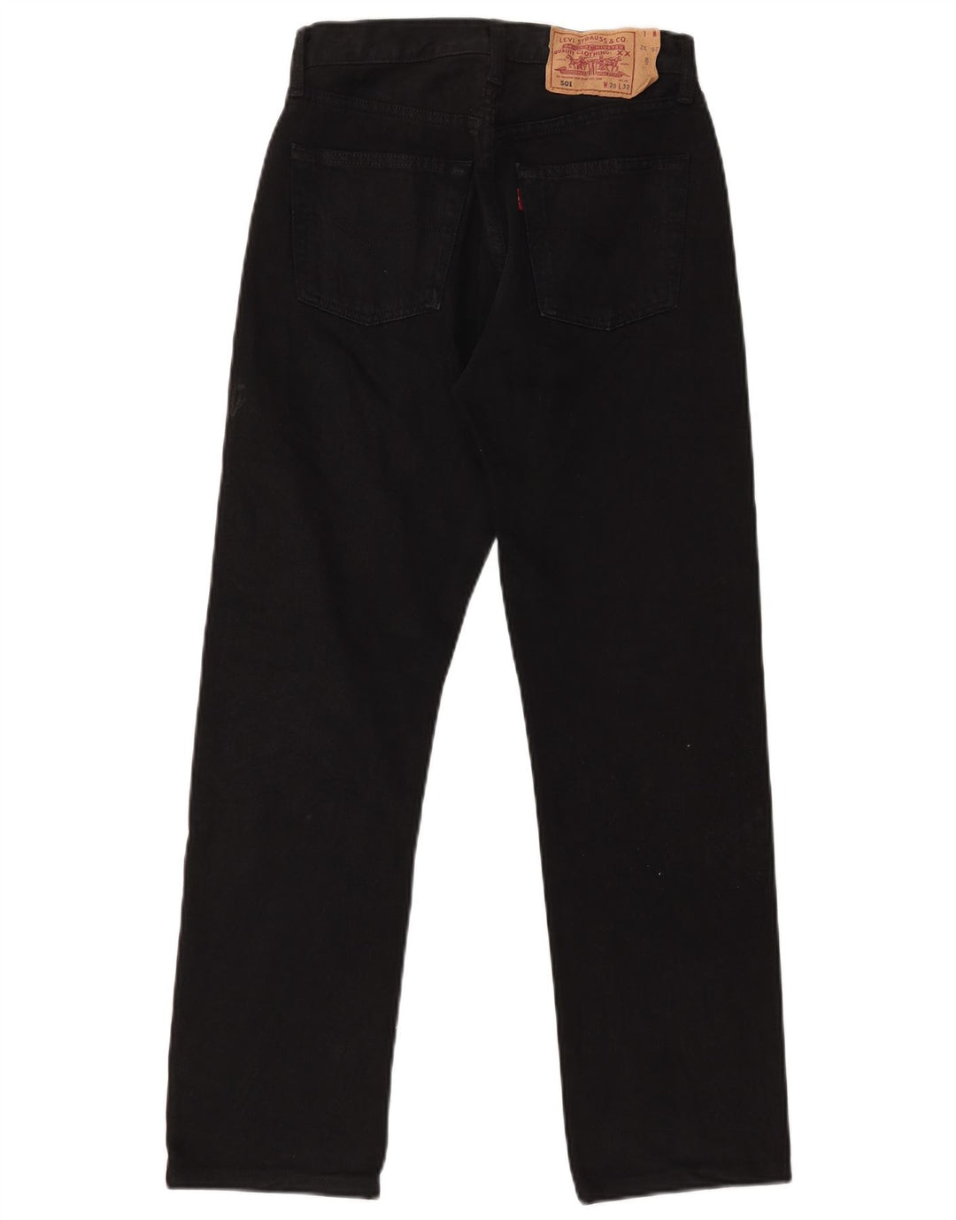 Levi's Damen 501 Straight Jeans W28 L29 Schwarze Baumwolle