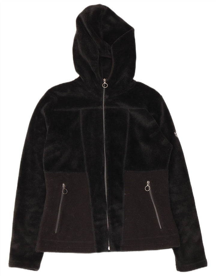 Brugi Damen-Fleecejacke mit Kapuze, UK 12, mittelschwarz, Polyester