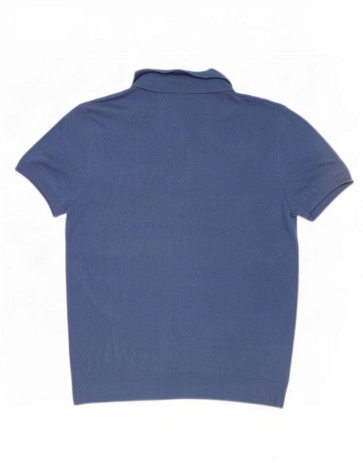 Zara Herren Poloshirt Mittelblaue Viskose