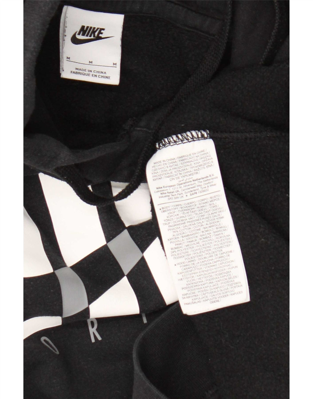 Nike Herren-Kapuzenpullover mit Grafik, mittelschwarz, Baumwolle