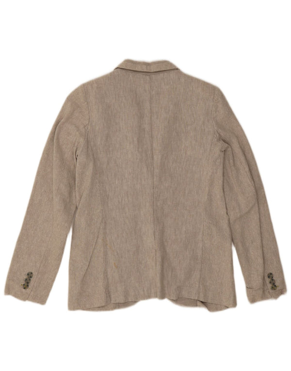 Zara Jungen-Blazer mit 2 Knöpfen, 11–12 Jahre, beige Leinen
