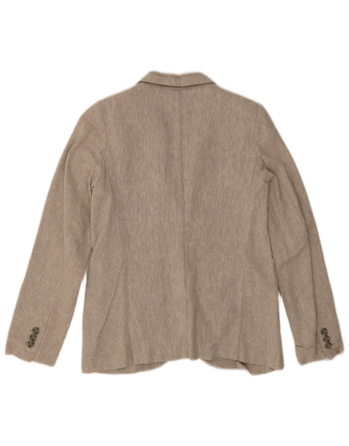 Zara Jungen-Blazer mit 2 Knöpfen, 11–12 Jahre, beige Leinen