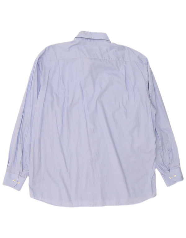 Roccobarocco Herrenhemd Größe 45 18 2XL Blaue Baumwolle